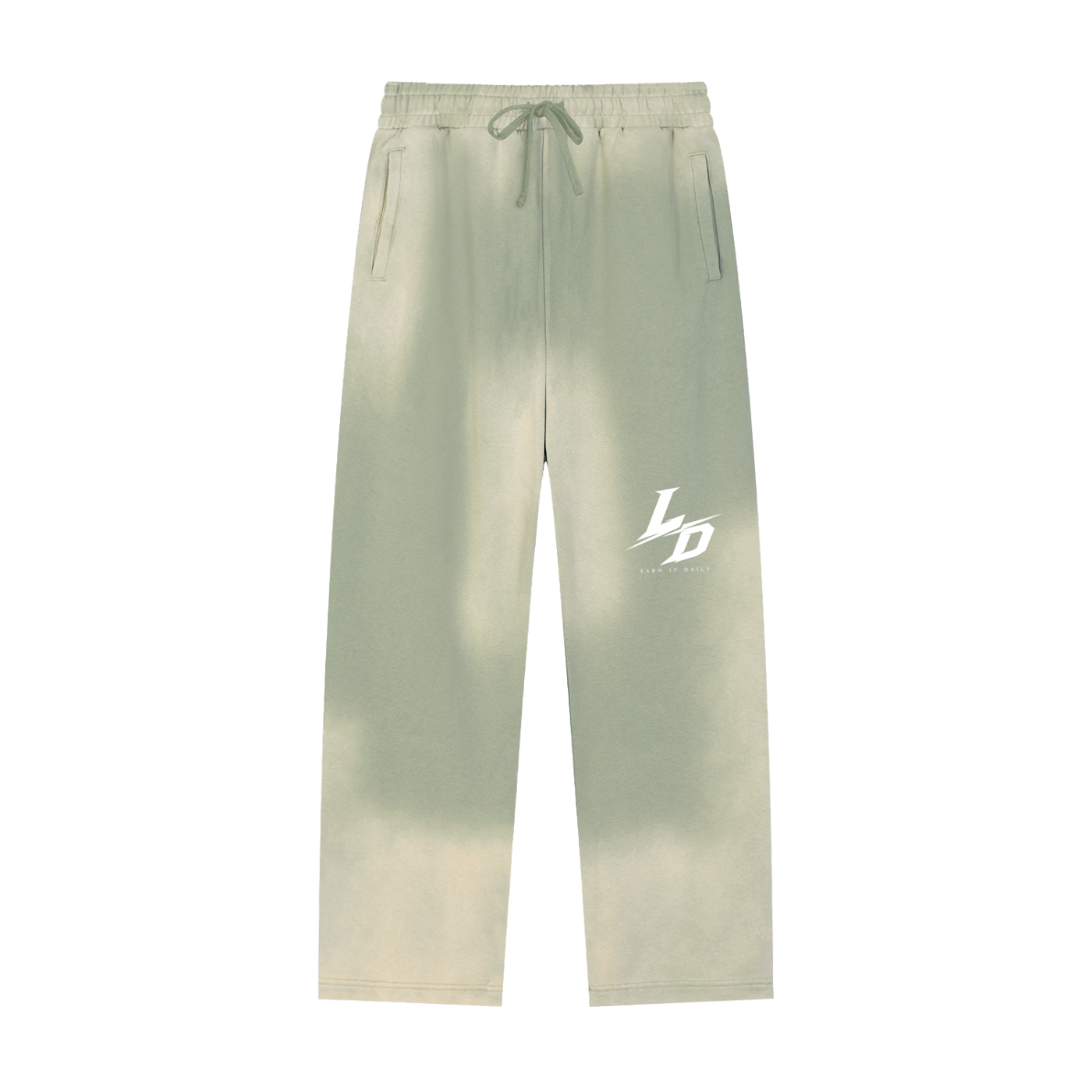 Sun Fade Raw Edge Straight-Leg Sweatpants