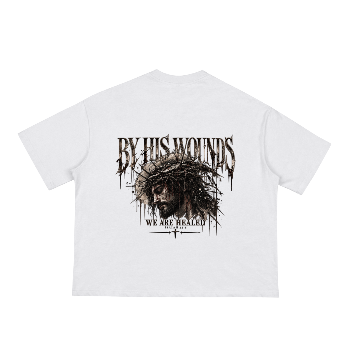 By his wounds loose boxy tee