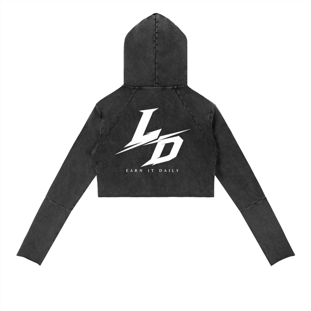 Vintage Washed Raw Edge Hoodie