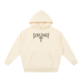 By his wounds. Loose fitting hoodie