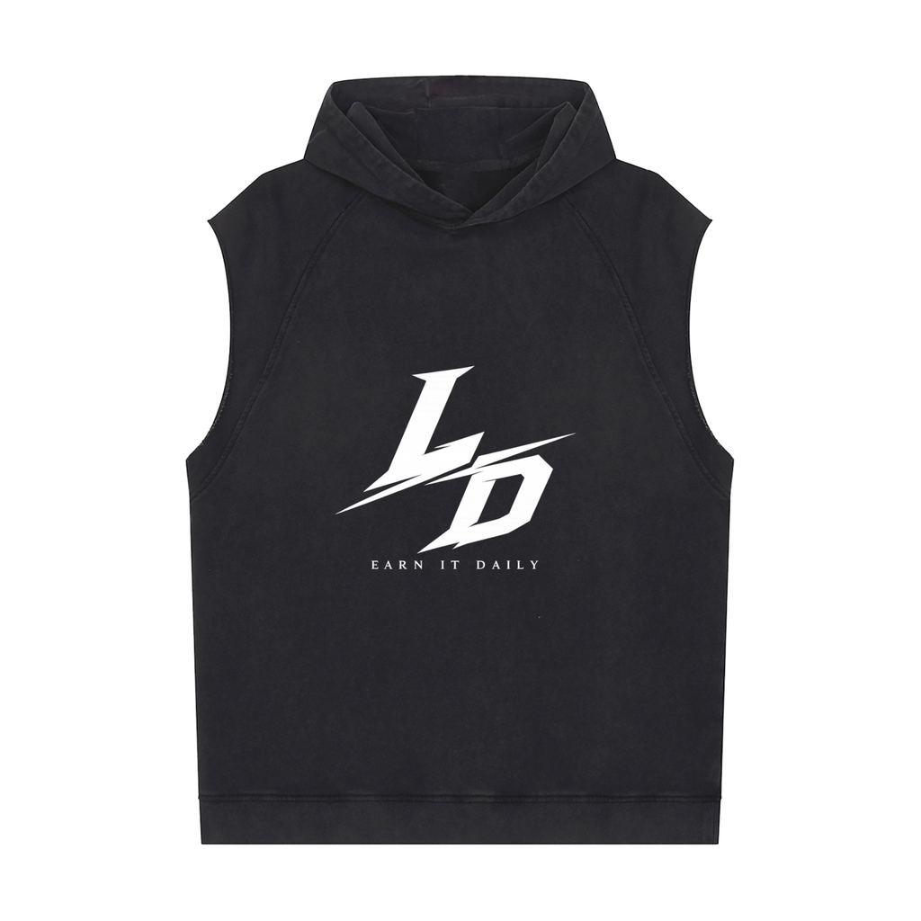 Snow Washed Sleeveless Hoodie