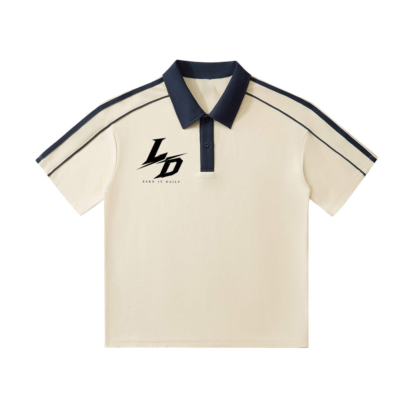Contrast Collar Short-Sleeve Polo Shirt