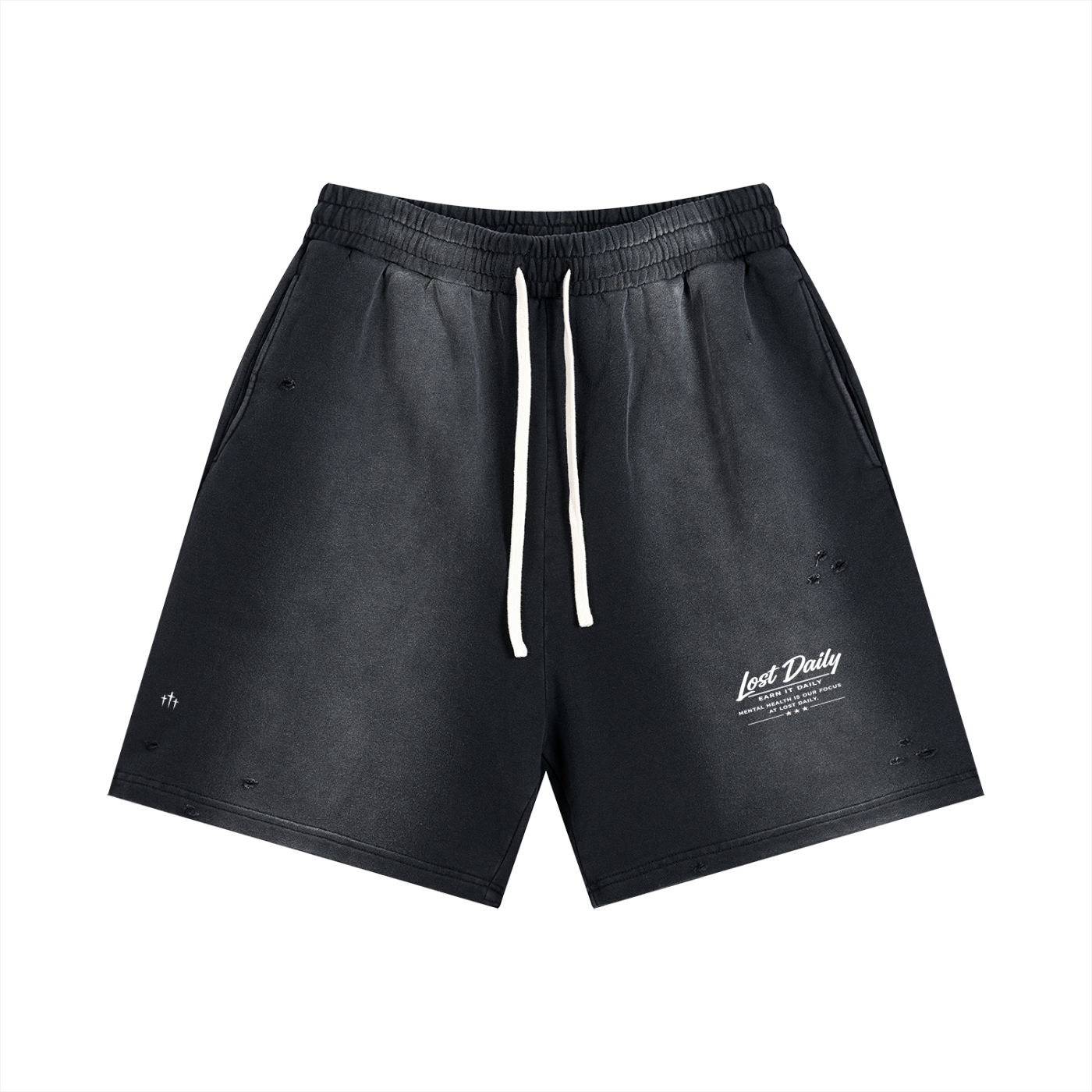 Lost daily signature sun fade distressed shorts
