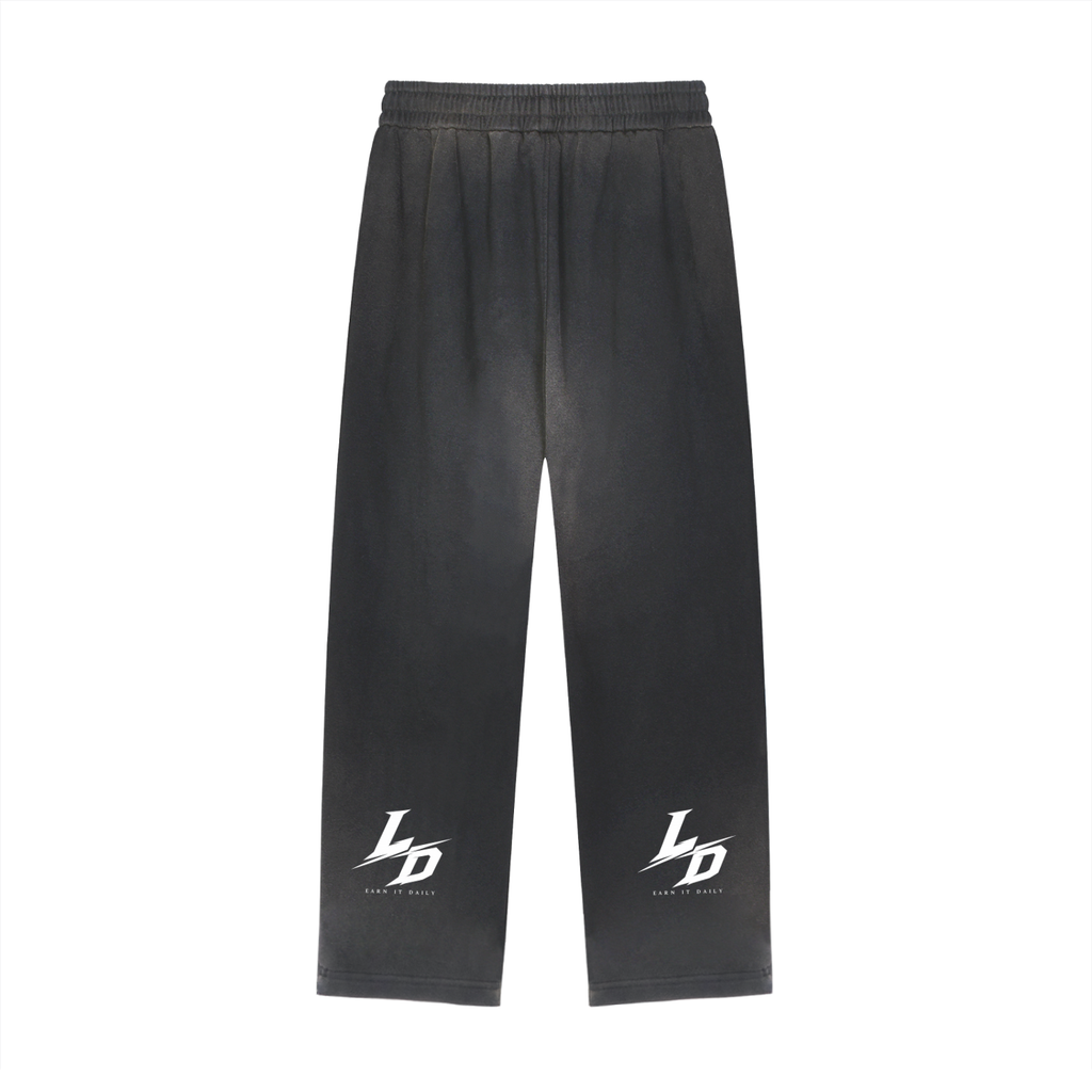 Sun Fade Raw Edge Straight-Leg Sweatpants
