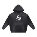 Vintage Washed Frayed Fleece Hoodie