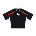 Streetwear red and black oversized v neck t