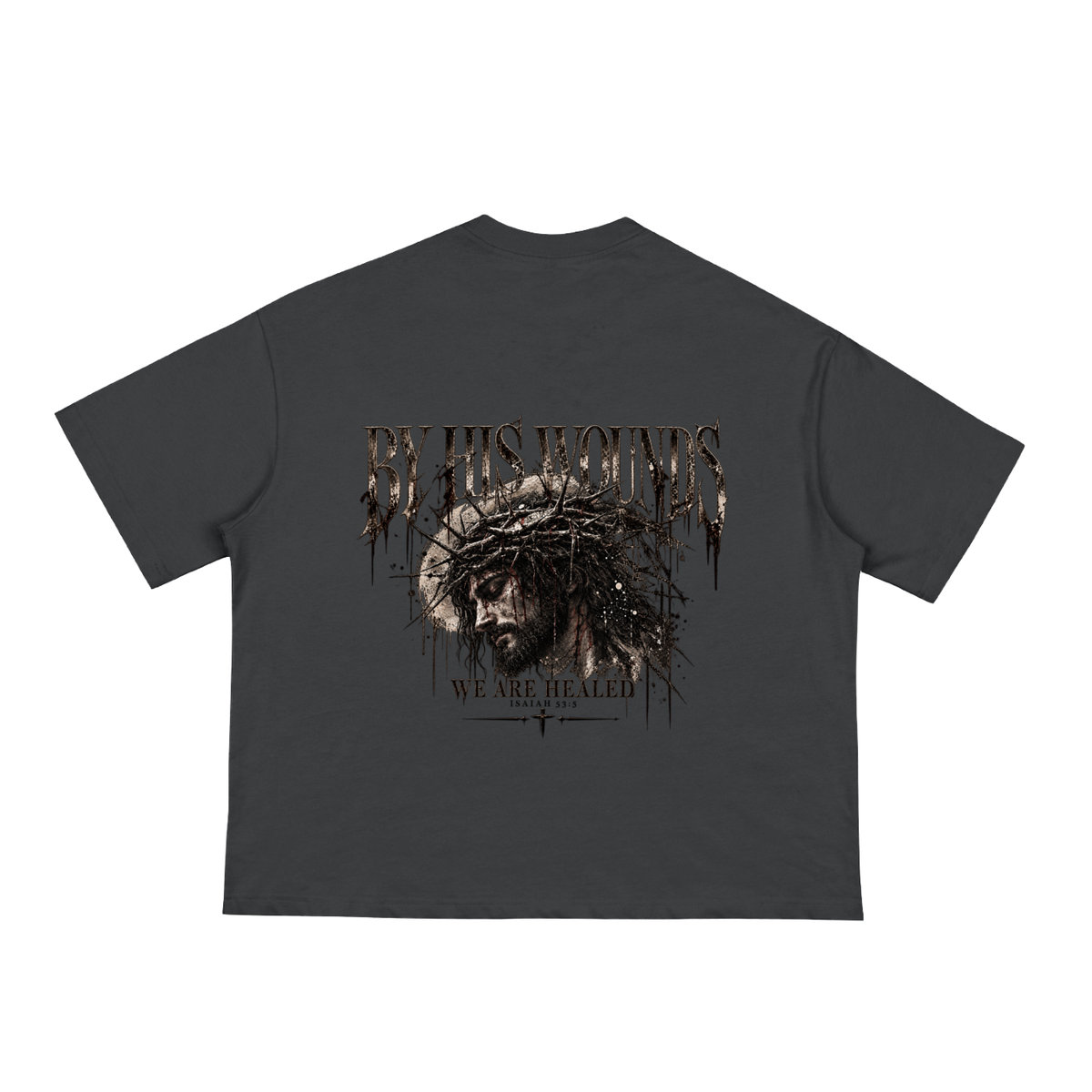 By his wounds loose boxy tee