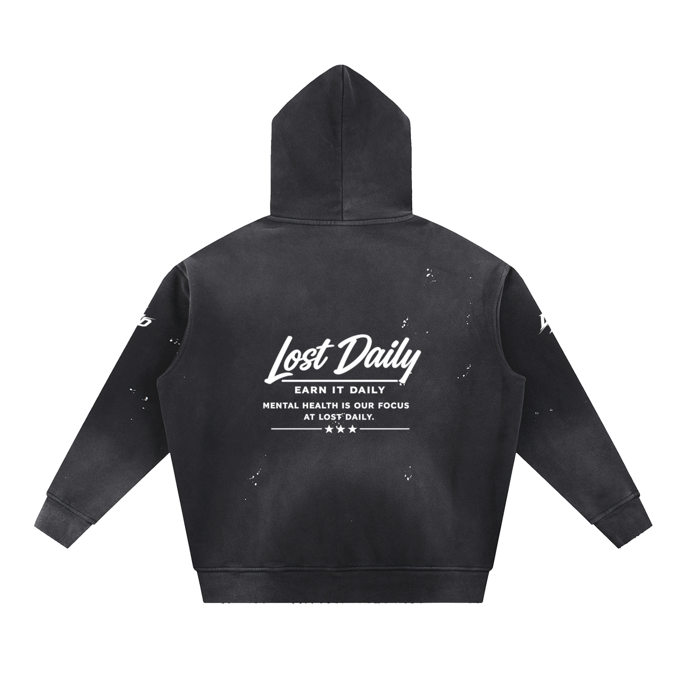 Lost daily signiture sun fade distressed hoodie
