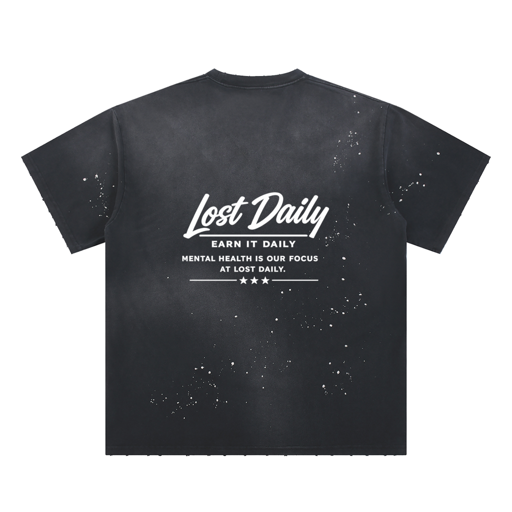 Lost daily signiture sun fade distressed t shirt