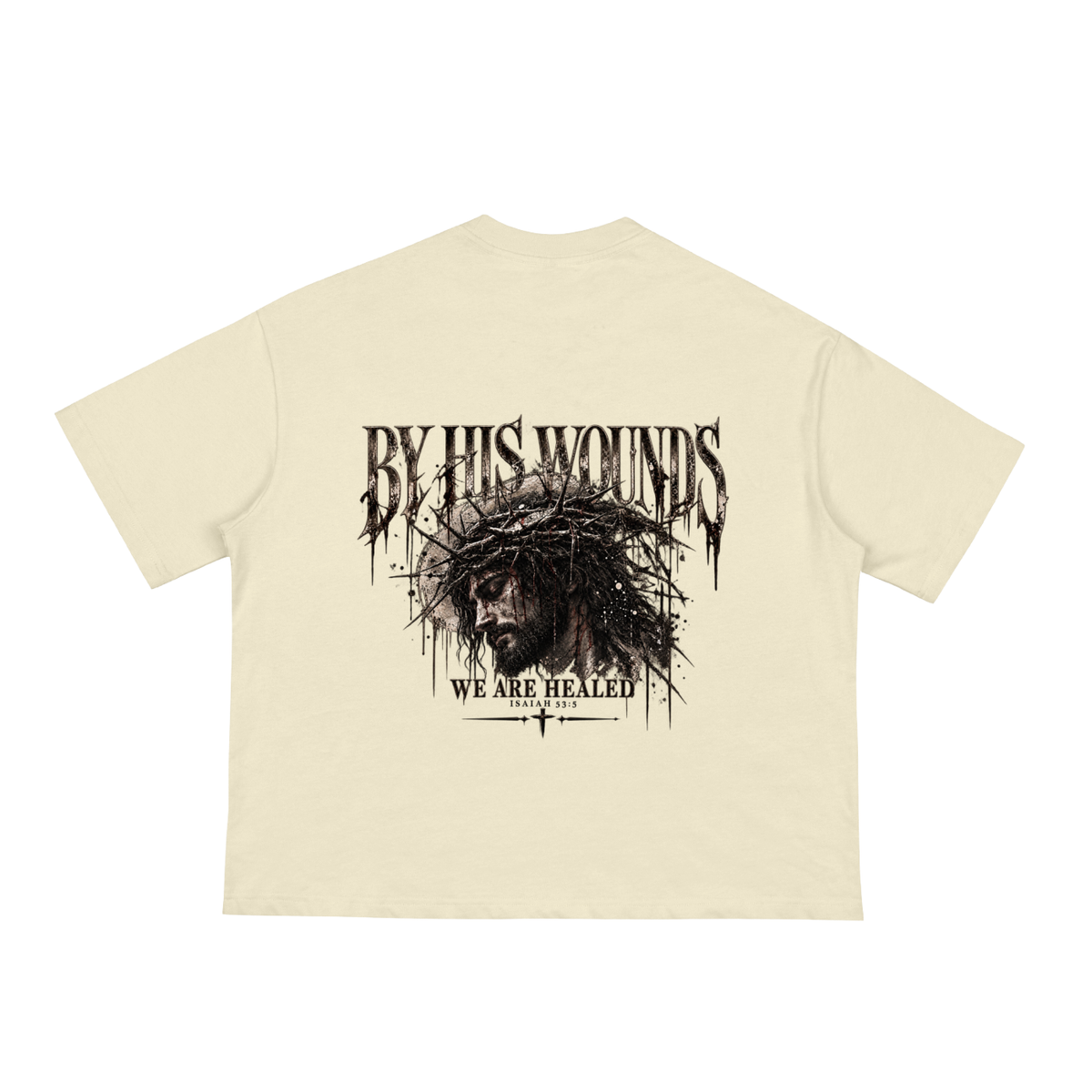 By his wounds loose boxy tee