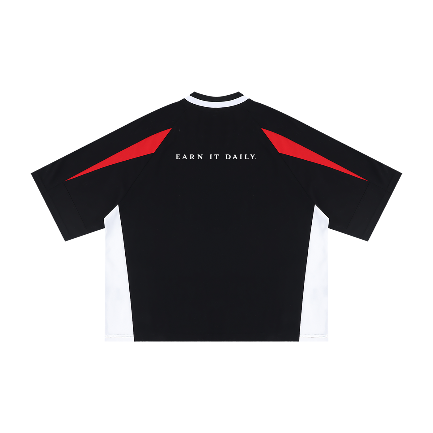 Streetwear red and black oversized v neck t