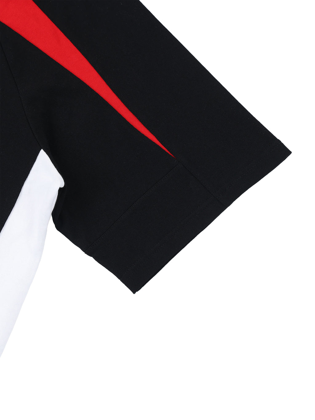 Streetwear red and black oversized v neck t